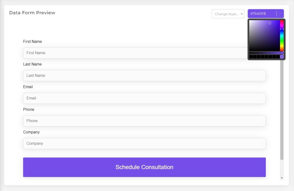 Data Form Preview